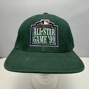 Vtg 1999 MLB Boston All Star Game Cap Forest Green USA Adjustable